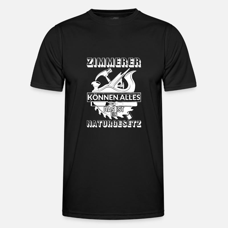 Zimmerer Geschenk Spruch - Männer Funktions-T-Shirt - Schwarz