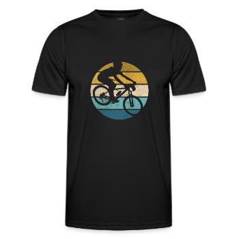 Retro Bahnradsport Vintage Radrennen Radrennbahn - Männer Funktions-T-Shirt - Schwarz - Vorne - AI Model Male 178 dark (178cm)