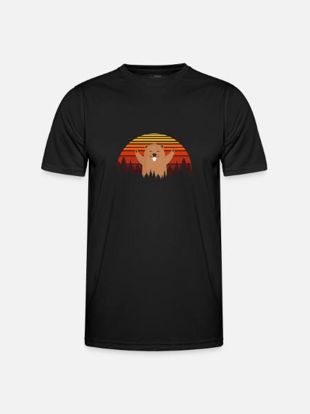marmot, marmot rodent, marmots, - Men's Functional T-Shirt - black
