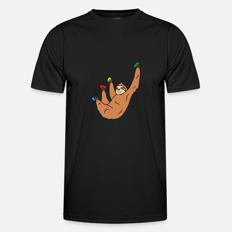Faultier Klettern Geschenk - Männer Funktions-T-Shirt - Schwarz