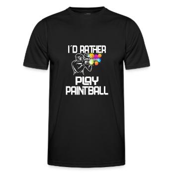 Paintball / Airsoft / Paintballer : play Paintball - T-shirt sport Homme - noir - Devant - AI Model Male 178 dark (178cm)