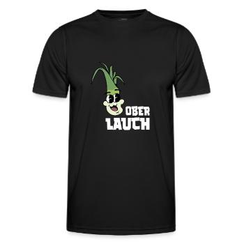 Ober Lauch - Fitness Gym Lauch Witz - Männer Funktions-T-Shirt - Schwarz - Vorne - AI Model Male 178 dark (178cm)