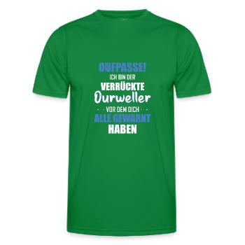 Odenwald Oufpasse bin der Verrückte Odenwälder - Männer Funktions-T-Shirt - Kelly Green - Vorne - AI Model Male 178 dark (178cm)
