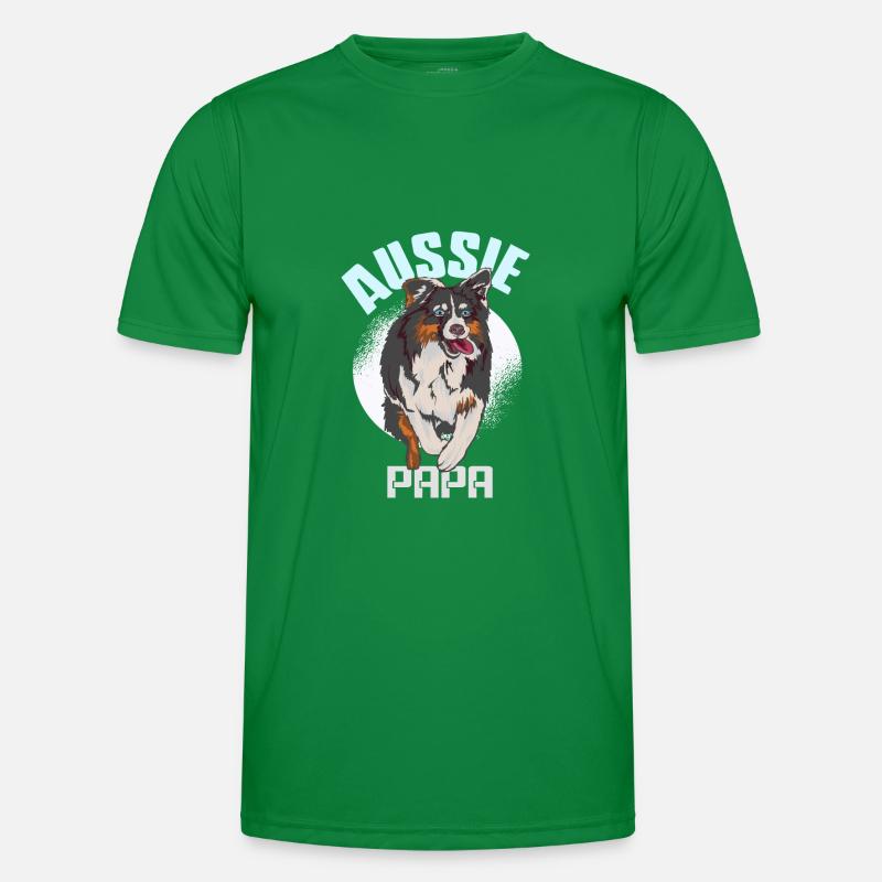 Aussie Papa Australian Shepherd Geschenk Männer Funktions-T-Shirt