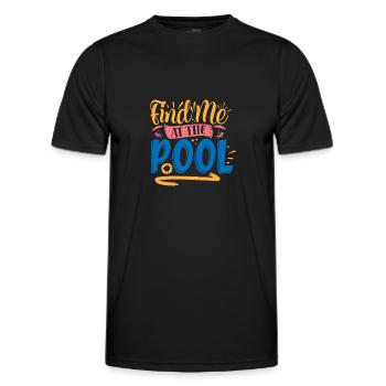 Bin am Pool - Männer Funktions-T-Shirt - Schwarz - Vorne - AI Model Male 178 dark (178cm)