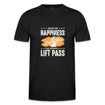 happy ski skiing - Men's Functional T-Shirt - black - Front - AI Model Male 178 dark (178cm)