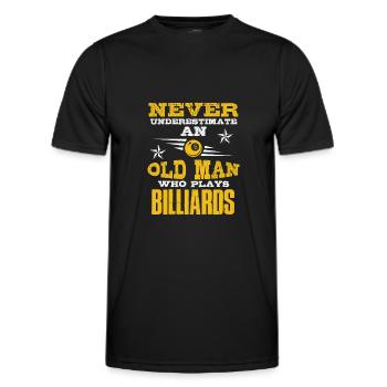 old man billiards - Men's Functional T-Shirt - black - Front - AI Model Male 178 dark (178cm)