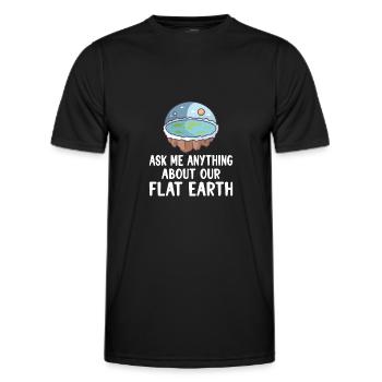 Flat Earth Theory Flat Earth Army Earth flat Gift - Men's Functional T-Shirt - black - Front - AI Model Male 178 dark (178cm)