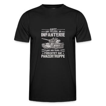 Tank t-shirt german tank soldiers outfit - Men's Functional T-Shirt - black - Front - AI Model Male 178 dark (178cm)