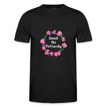 Smash the patriarche féministe le cadeau - T-shirt sport Homme - noir - Devant - AI Model Male 178 dark (178cm)