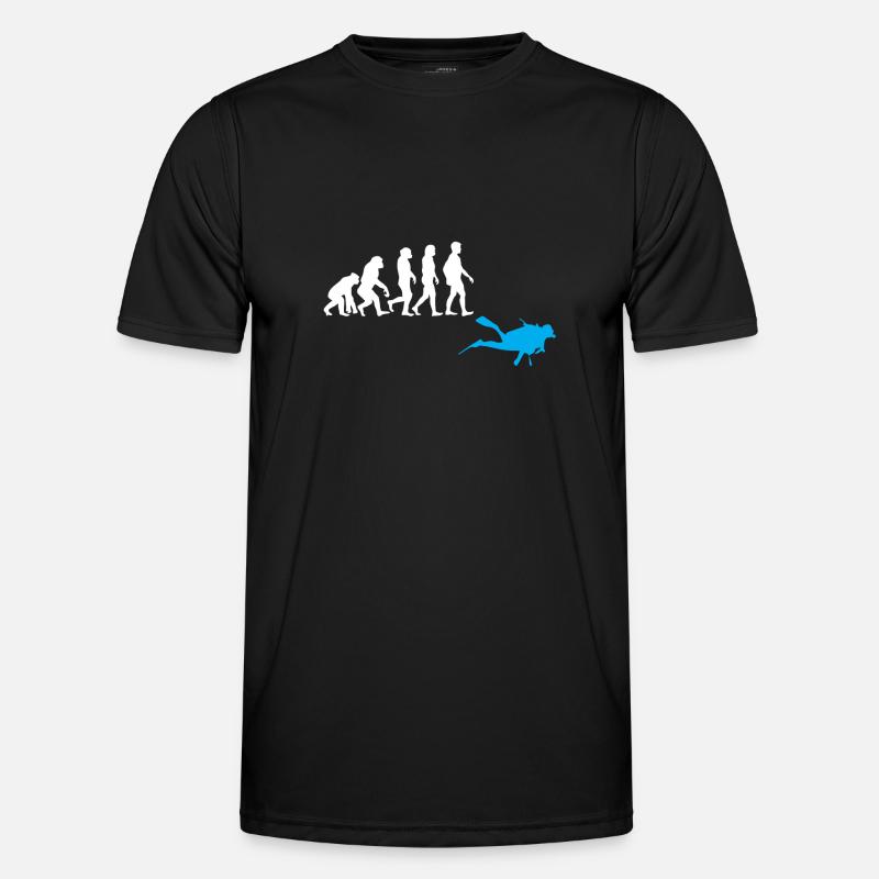 Tauchen Evolution - Männer Funktions-T-Shirt - Schwarz
