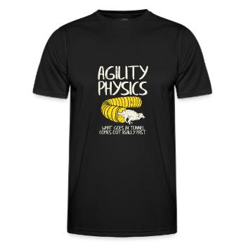 Drôle de cadeau d’agilité pour un entraîneur de chien - T-shirt sport Homme - noir - Devant - AI Model Male 178 dark (178cm)