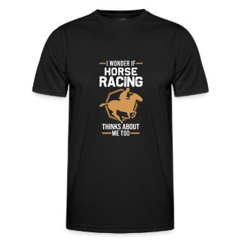 Course de chevaux cheval cadeau - T-shirt sport Homme - noir - Devant - AI Model Male 178 dark (178cm)