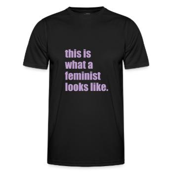 This is what a feminist looks like Femme Feminism - T-shirt sport Homme - noir - Devant - AI Model Male 178 dark (178cm)