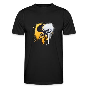 BmX Freestyle Teen Bike - Men's Functional T-Shirt - black - Front - AI Model Male 178 dark (178cm)