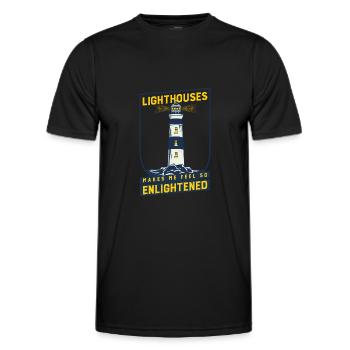 Lighthouse Seaside Nautical Lighthouses - Men's Functional T-Shirt - black - Front - AI Model Male 178 dark (178cm)