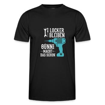 Günni Macht Das Schon Werkstatt Hausmeister - Männer Funktions-T-Shirt - Schwarz - Vorne - AI Model Male 178 dark (178cm)