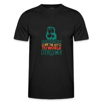 Pingouins Paix mondiale - T-shirt sport Homme - noir - Devant - AI Model Male 178 dark (178cm)