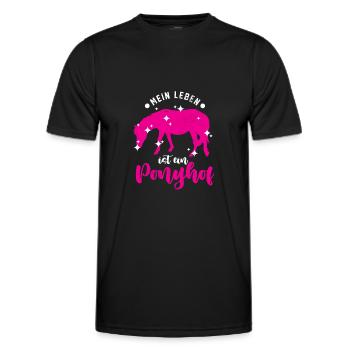 Pferde Mein Leben ist ein Ponyhof Reiter - Männer Funktions-T-Shirt - Schwarz - Vorne - AI Model Male 178 dark (178cm)