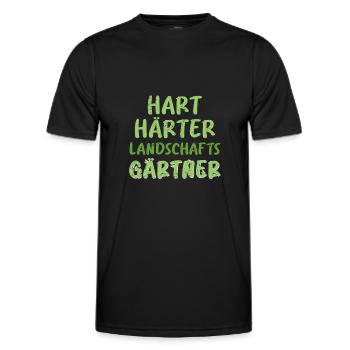 Hart Härter Landschaftsgärtner Job Arbeit - Männer Funktions-T-Shirt - Schwarz - Vorne - AI Model Male 178 dark (178cm)