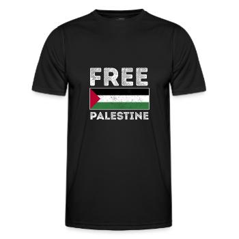 Free Gaza Palestine Flag Arabic Gift - Men's Functional T-Shirt - black - Front - AI Model Male 178 dark (178cm)