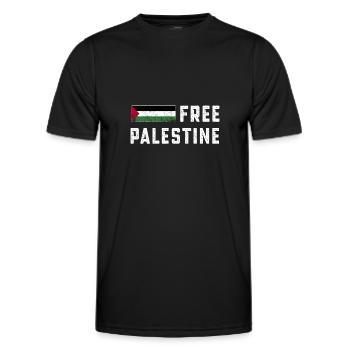 Gaza libre Drapeau palestinien Arabe en détresse - T-shirt sport Homme - noir - Devant - AI Model Male 178 dark (178cm)