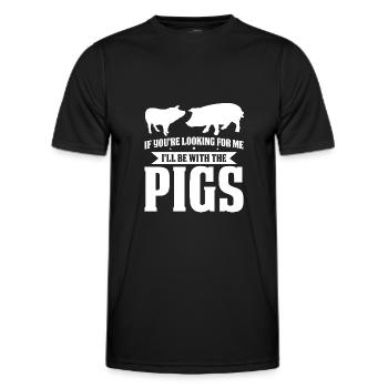 Schweine Schwein Tierliebhaber Geschenk - Männer Funktions-T-Shirt - Schwarz - Vorne - AI Model Male 178 dark (178cm)