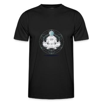 ASTRONAUTEN-WELTRAUMMEDITATION - Männer Funktions-T-Shirt - Schwarz - Vorne - AI Model Male 178 dark (178cm)