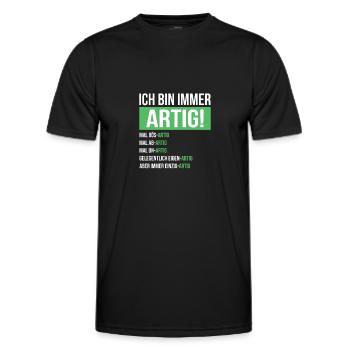 Lustig - Männer Funktions-T-Shirt - Schwarz - Vorne - AI Model Male 178 dark (178cm)