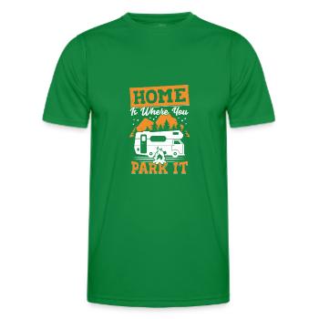 Motorhome Motorhome Camping Camper Gift - Men's Functional T-Shirt - kelly green - Front - AI Model Male 178 dark (178cm)