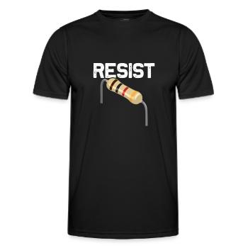 Drôle d’électricien jeu de mots - T-shirt sport Homme - noir - Devant - AI Model Male 178 dark (178cm)