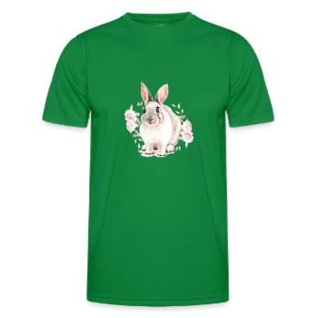 Cute watercolor Easter rabbit - Men's Functional T-Shirt - kelly green - Front - AI Model Male 178 dark (178cm)