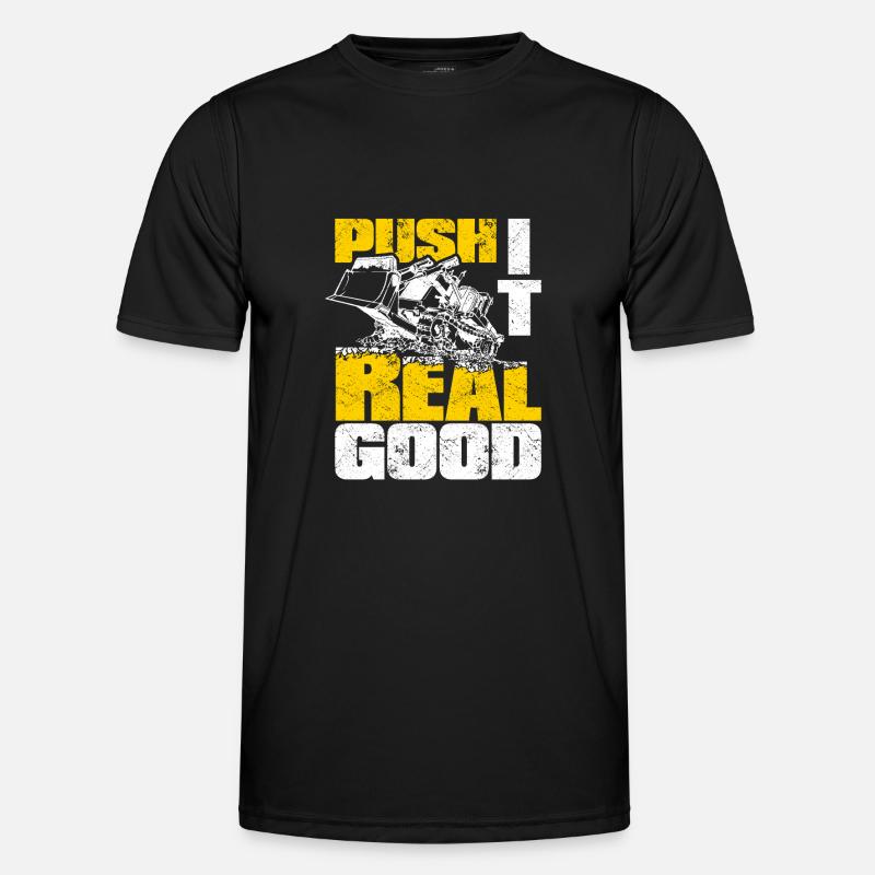 Bulldozer Planierraupe - Männer Funktions-T-Shirt - Schwarz