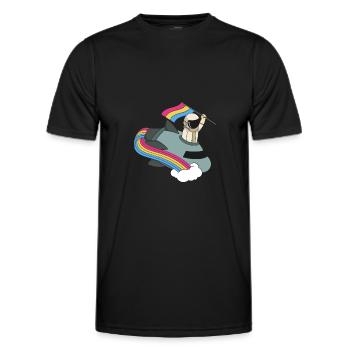 Pansexuel LGBT Queer Astronaut - T-shirt sport Homme - noir - Devant - AI Model Male 178 dark (178cm)