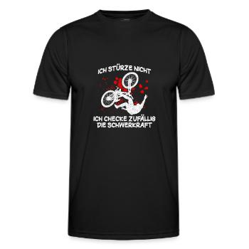Ich stürze nicht - Mountainbike - Männer Funktions-T-Shirt - Schwarz - Vorne - AI Model Male 178 dark (178cm)