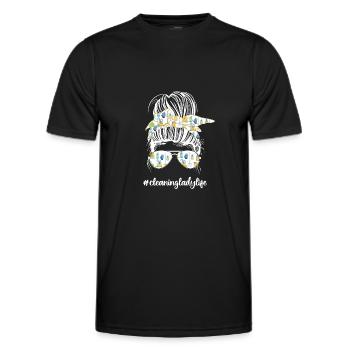 Femme de ménage Ménage - T-shirt sport Homme - noir - Devant - AI Model Male 178 dark (178cm)