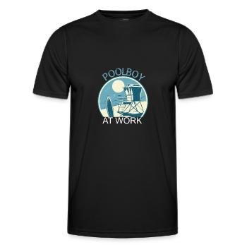 Poolboy At Work Pool Pool gars - T-shirt sport Homme - noir - Devant - AI Model Male 178 dark (178cm)