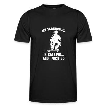 Skateboard Skateboard Skateboard Cadeau - T-shirt sport Homme - noir - Devant - AI Model Male 178 dark (178cm)