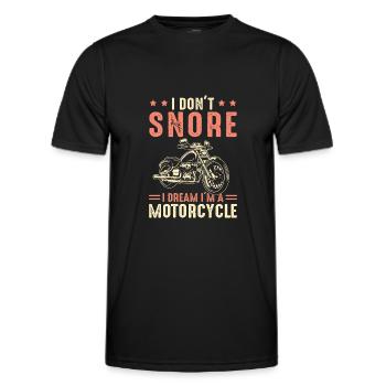 I Don't Snore - Motorcycle - Snoring Biker - Men's Functional T-Shirt - black - Front - AI Model Male 178 dark (178cm)