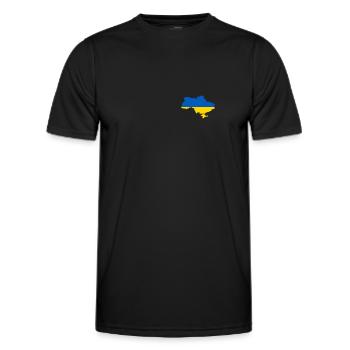 Ukraine Map Ukrajina Ukrainian Ukrainian Fun - Men's Functional T-Shirt - black - Front - AI Model Male 178 dark (178cm)