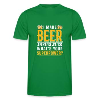 Je vais faire disparaître la bière Qu’est-ce que tu as fait - T-shirt sport Homme - vert - Devant - AI Model Male 178 dark (178cm)