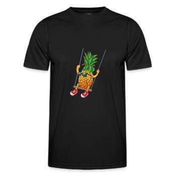 Funny Swinging Pineapple Swinger T Shirt - Men's Functional T-Shirt - black - Front - AI Model Male 178 dark (178cm)