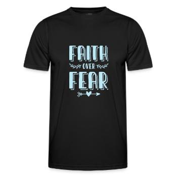 croire sur la peur bible - T-shirt sport Homme - noir - Devant - AI Model Male 178 dark (178cm)