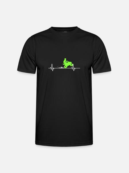 Heartbeat Quad ATV Offroad Motorsport Quad Driver - Männer Funktions-T-Shirt - Schwarz