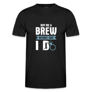 Bague de marié marié - T-shirt sport Homme - noir - Devant - AI Model Male 178 dark (178cm)