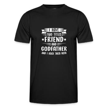 Friend Godfather Godfather Gift - Men's Functional T-Shirt - black - Front - AI Model Male 178 dark (178cm)
