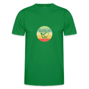 Surf shaka, surf design - Männer Funktions-T-Shirt - Kelly Green - Vorne - AI Model Male 178 dark (178cm)