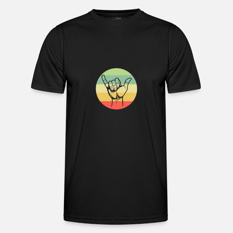 Surf shaka, surf design - Männer Funktions-T-Shirt - Schwarz
