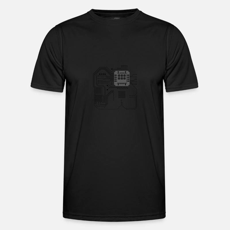 Computer chip, CPU heart - Computer Geek Men's Functional T-Shirt