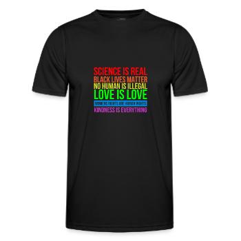 Rainbow Clothes LGBT Man LGBTQ Gay Pride Outfit - Men's Functional T-Shirt - black - Front - AI Model Male 178 dark (178cm)